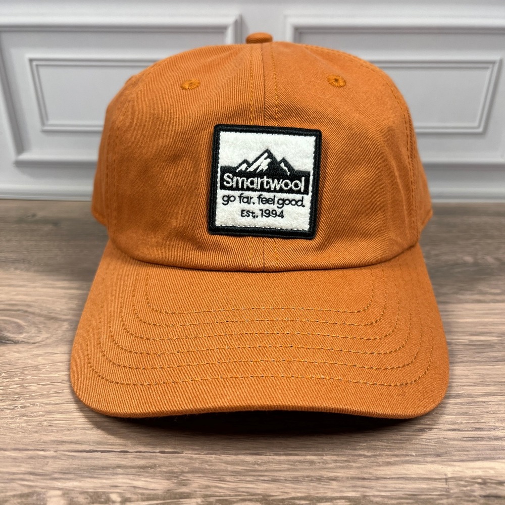 Smartwool Baseball Cap Orange‎ Mountain Logo Patch Hat Adjustable Unisex